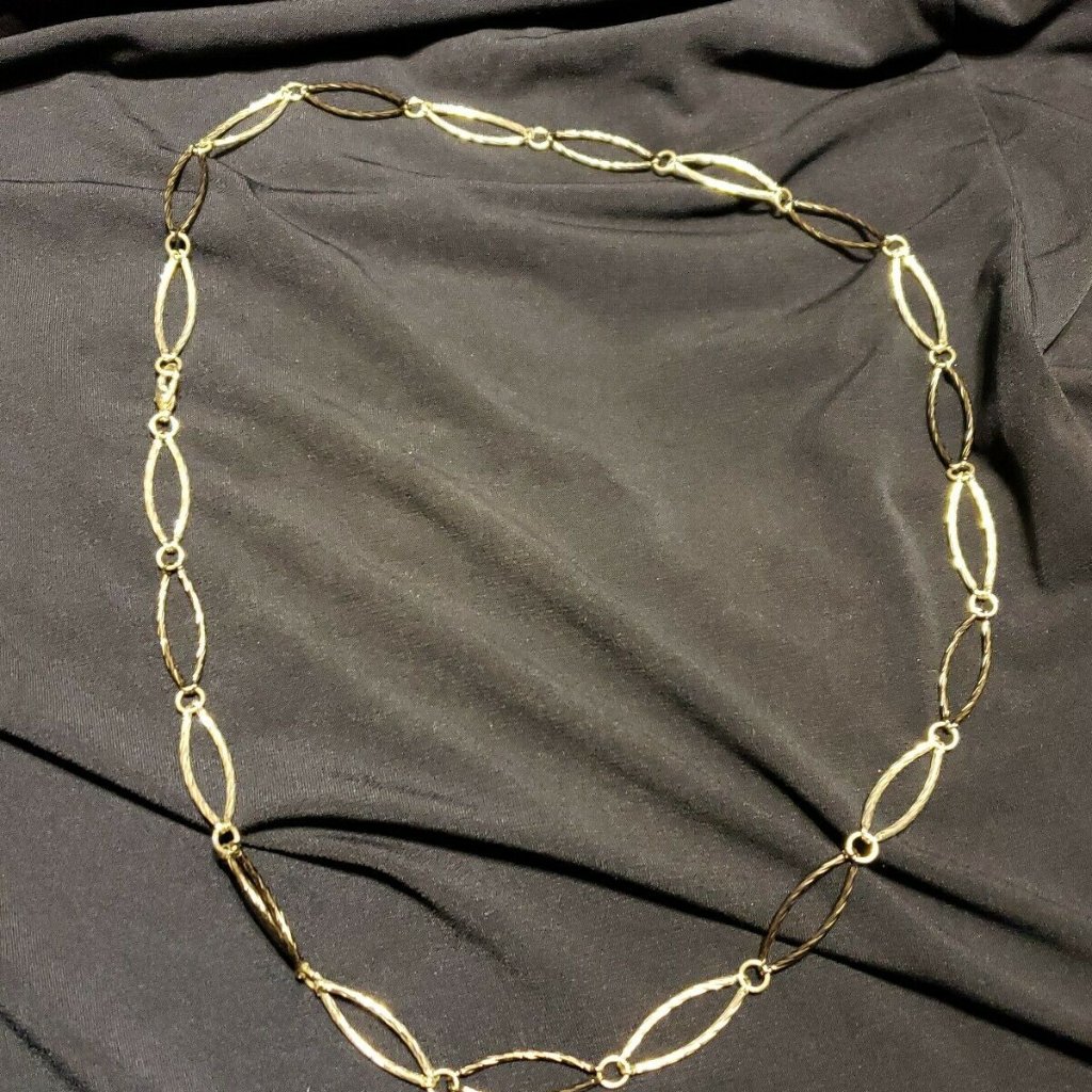 Twotone Silver Black Choker Necklace